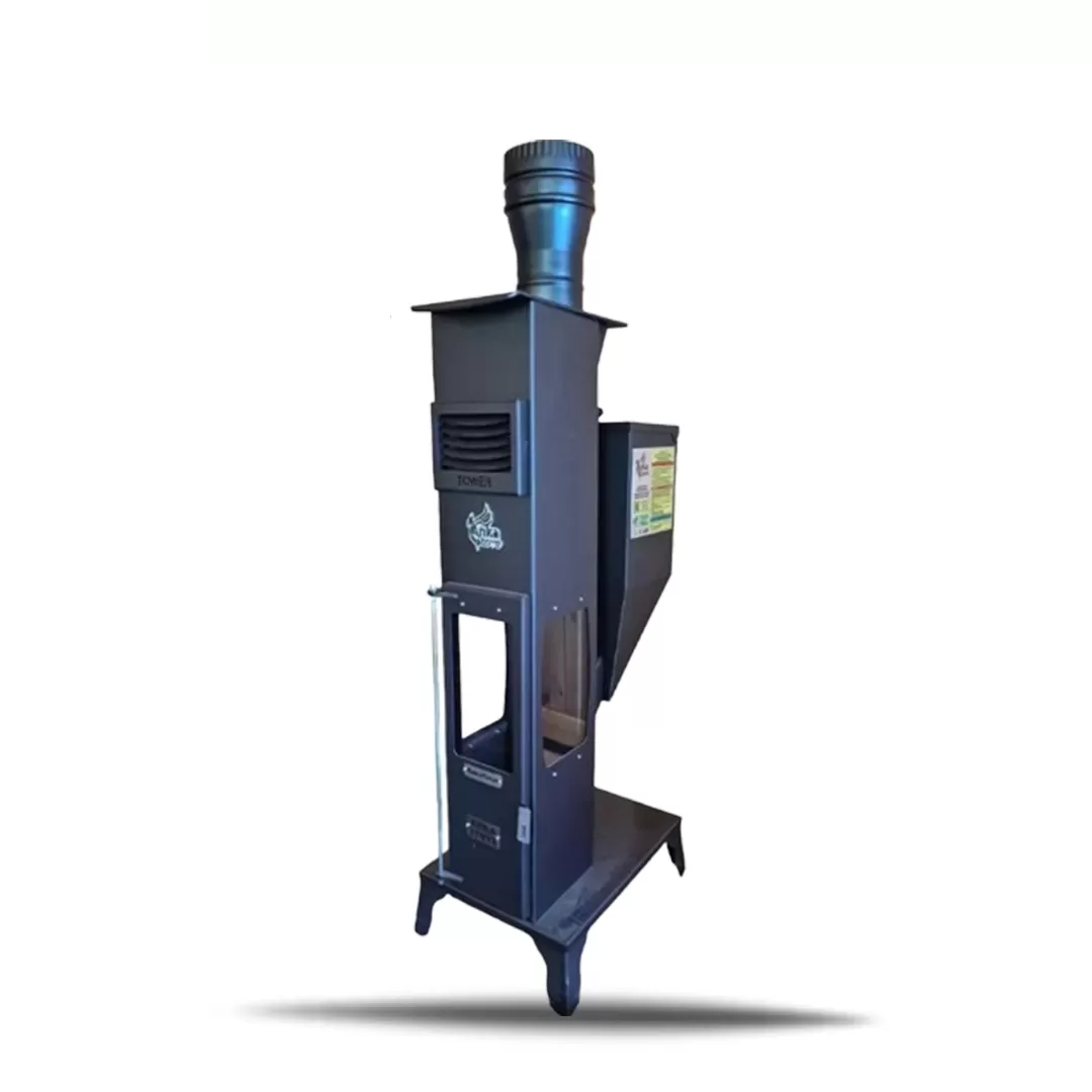 Tower Dekoratif Mini Camlı Pelet Soba